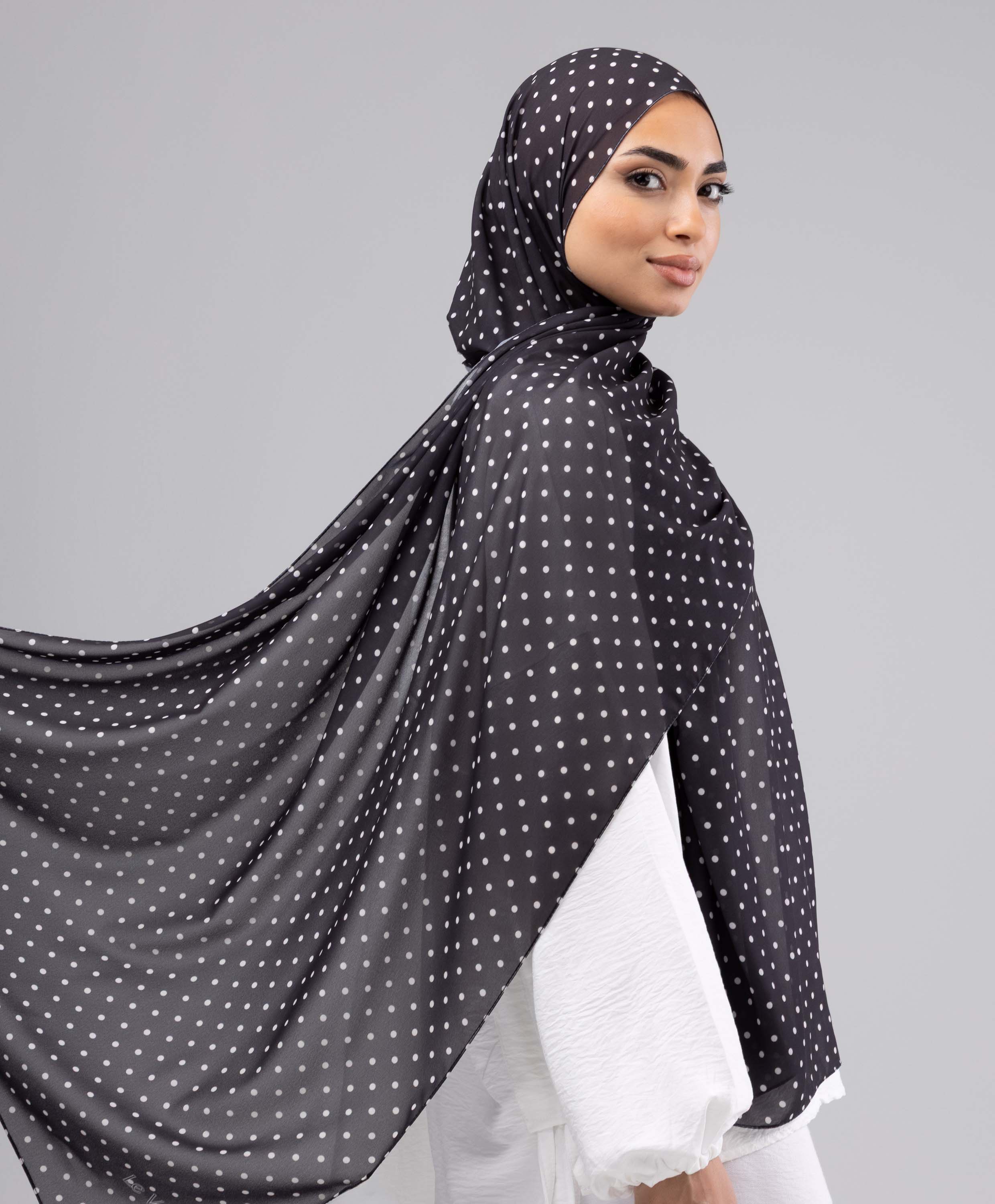 Chess Dots Chiffon Scarf - Image 2