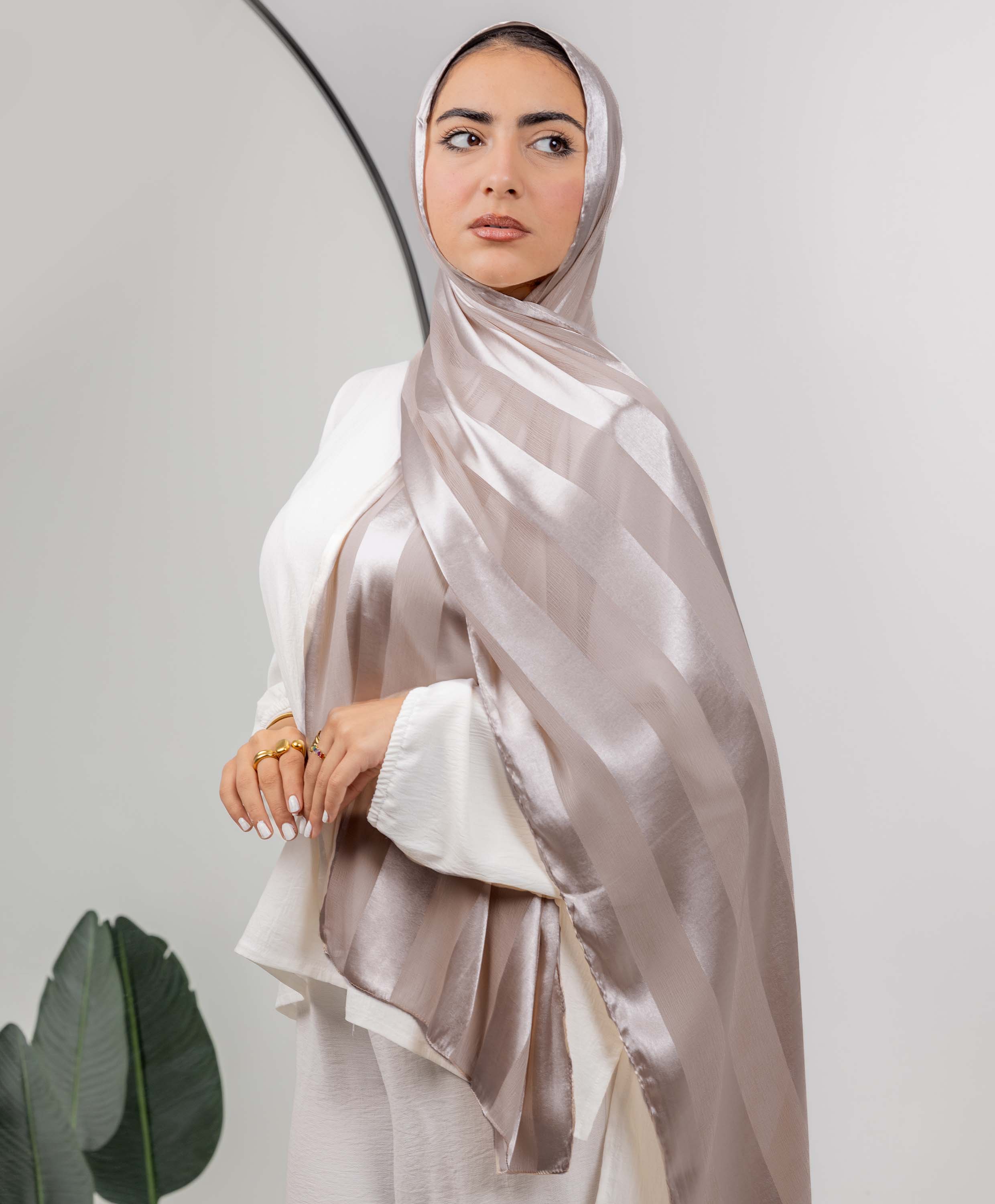 Crinkle Satin Chiffon Scarf - Image 13