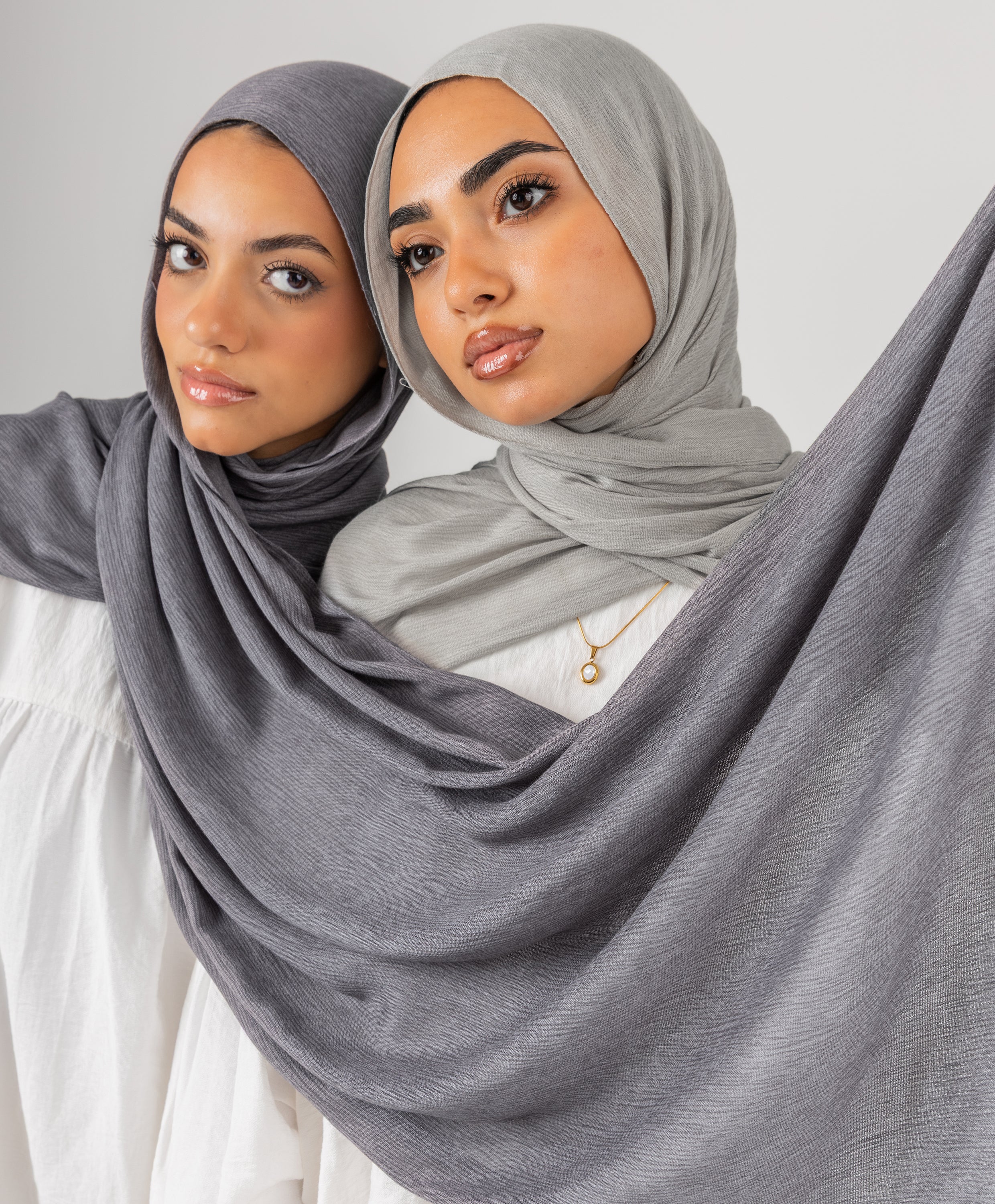 Foggy Marble Tassels Cotton Scarf