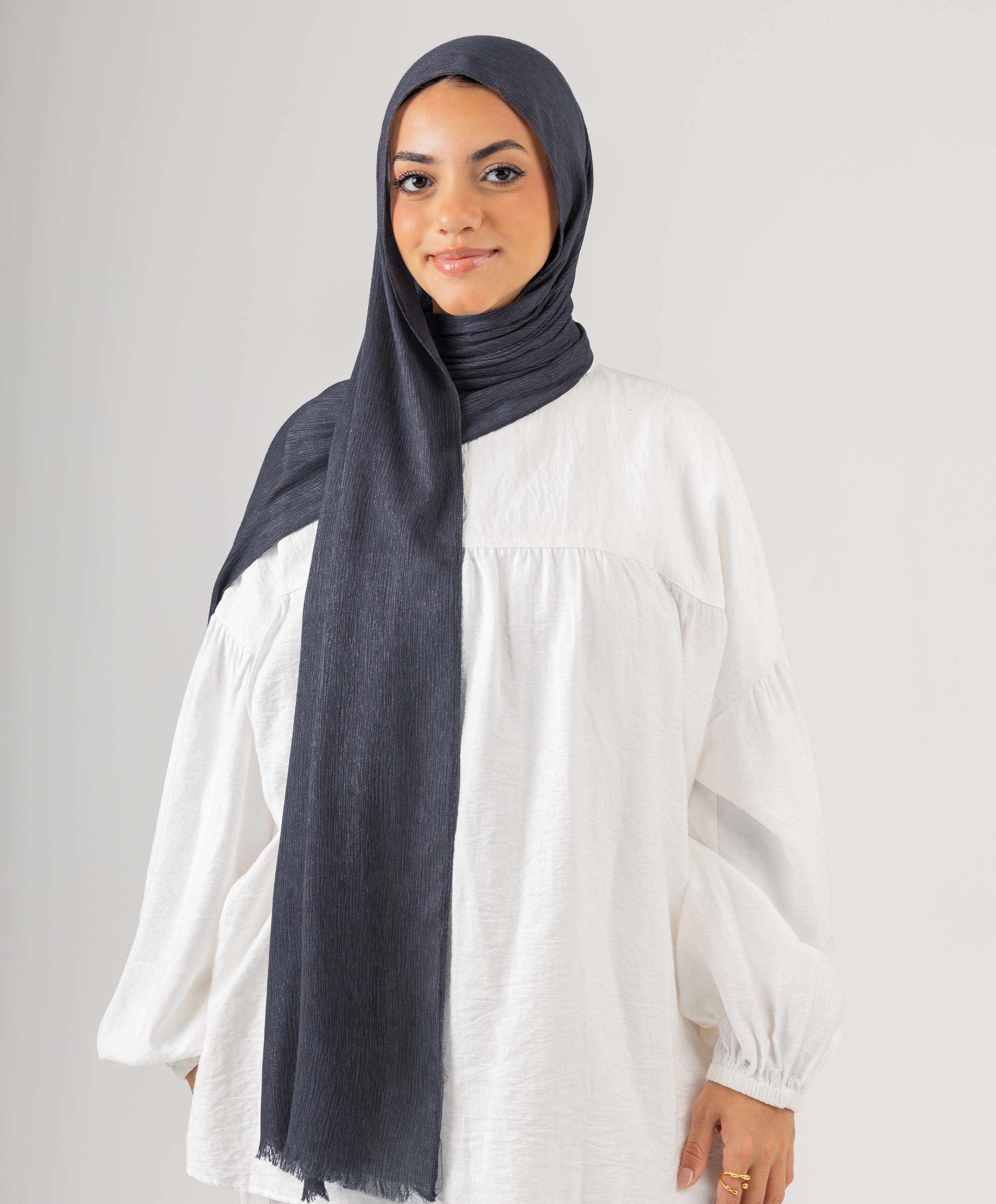 Foggy Marble Tassels Cotton Scarf - Image 50