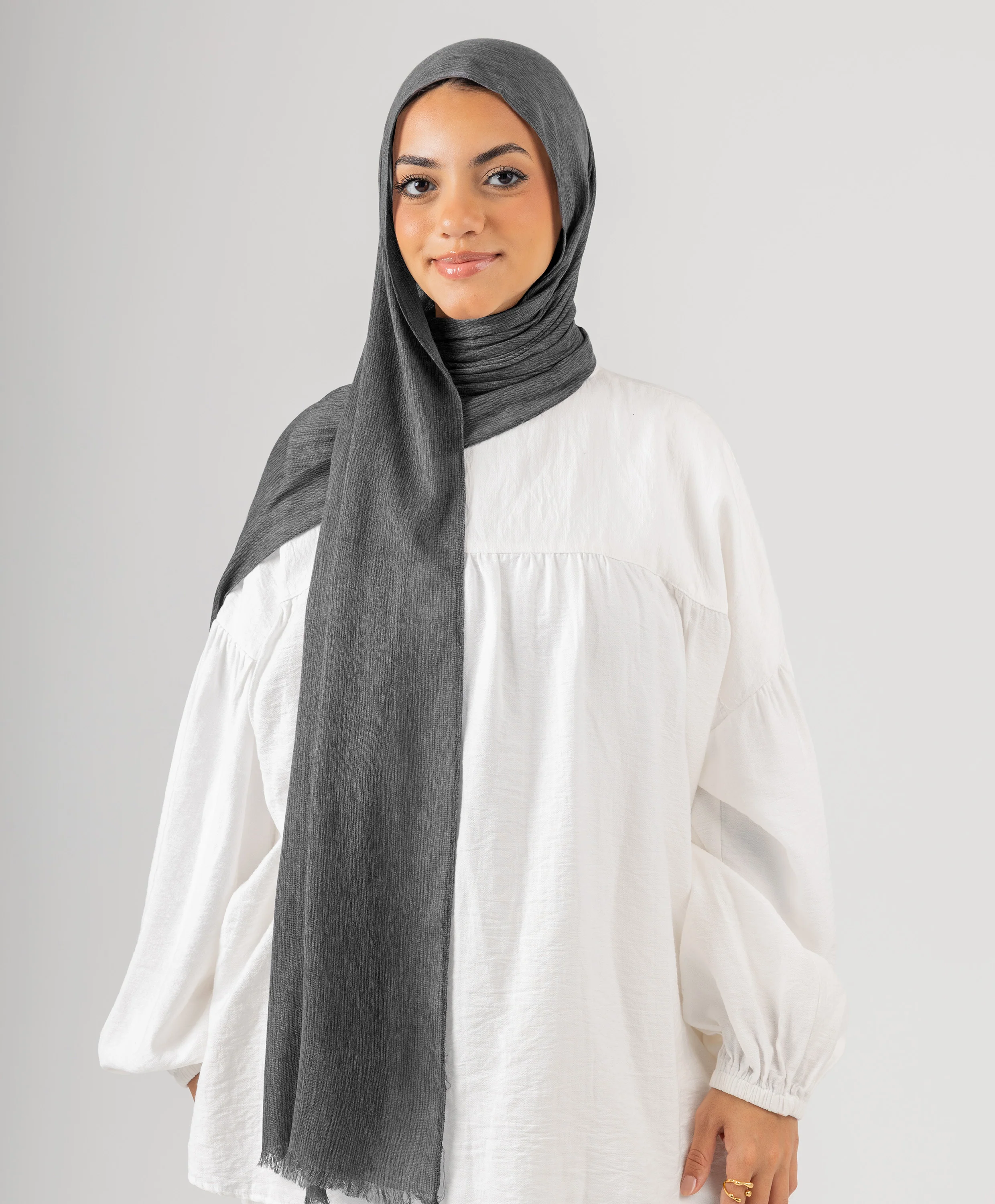 Foggy Marble Tassels Cotton Scarf - Image 57