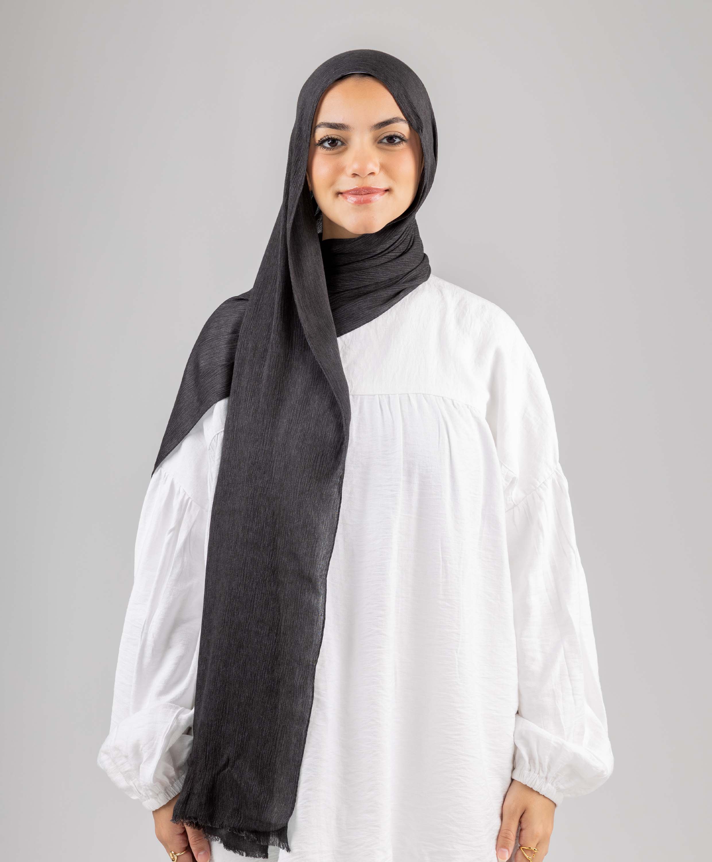 Foggy Marble Tassels Cotton Scarf - Image 6