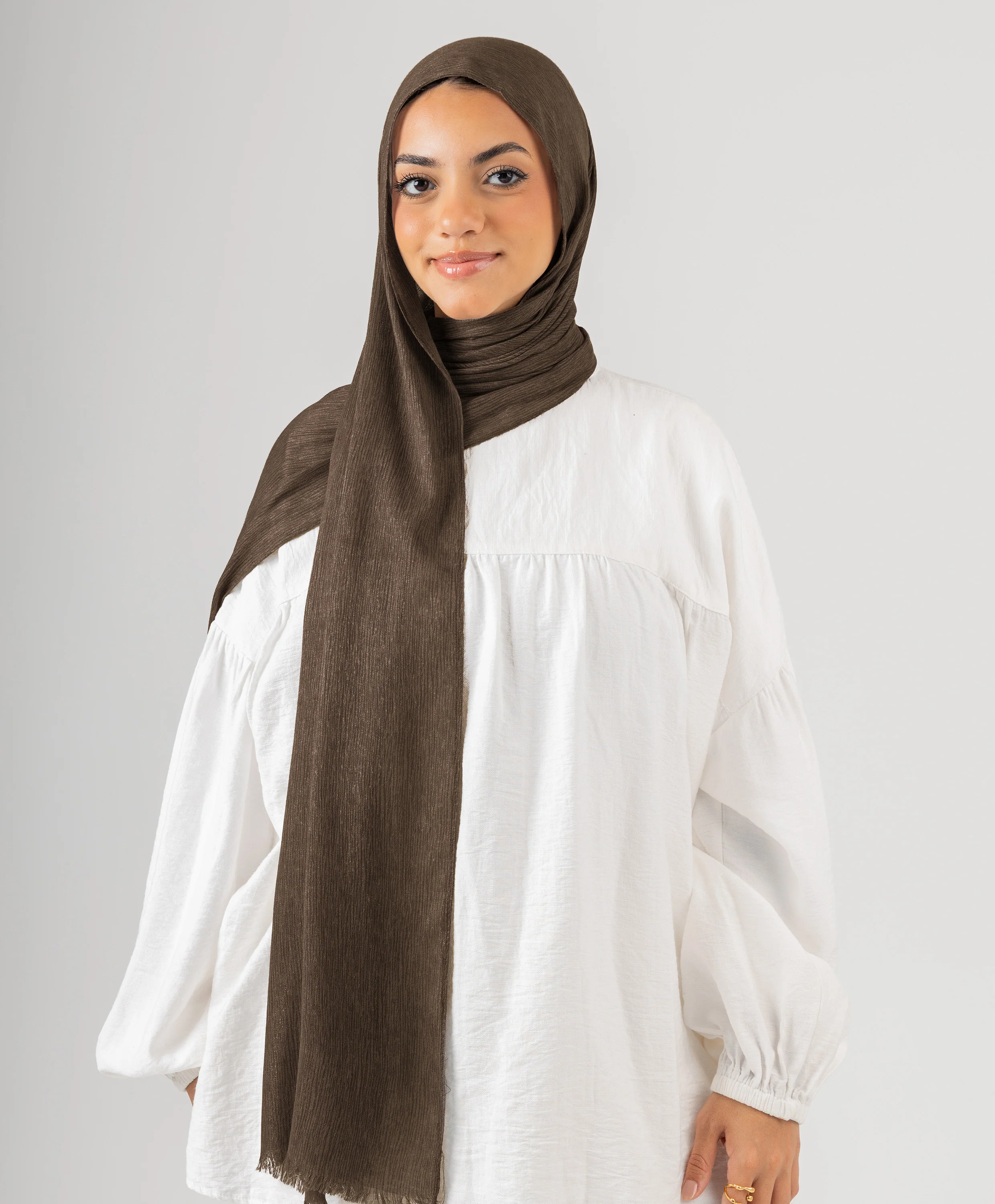 Foggy Marble Tassels Cotton Scarf - Image 61