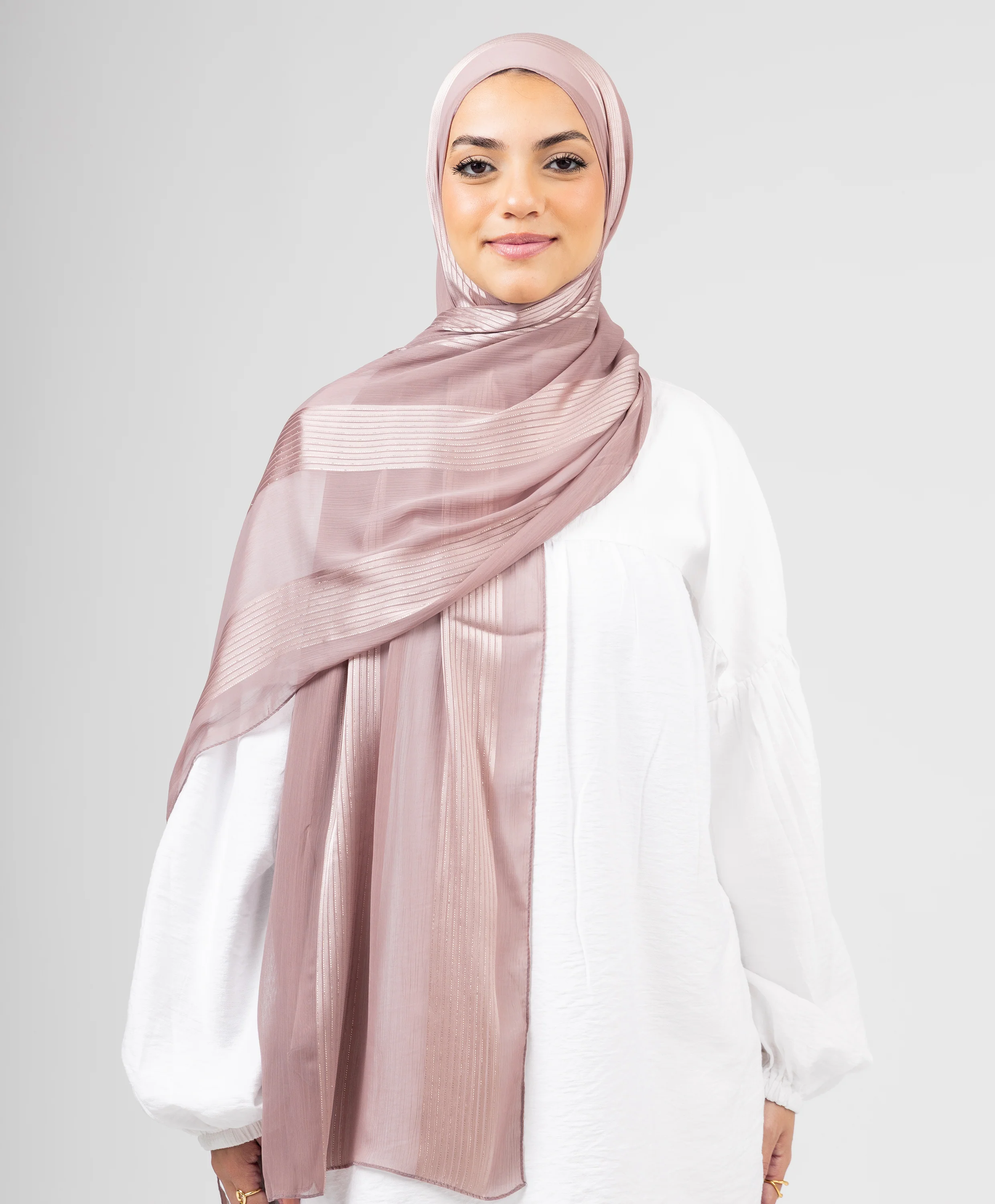 Glittery Crinkle Satin Chiffon Scarf - Image 7