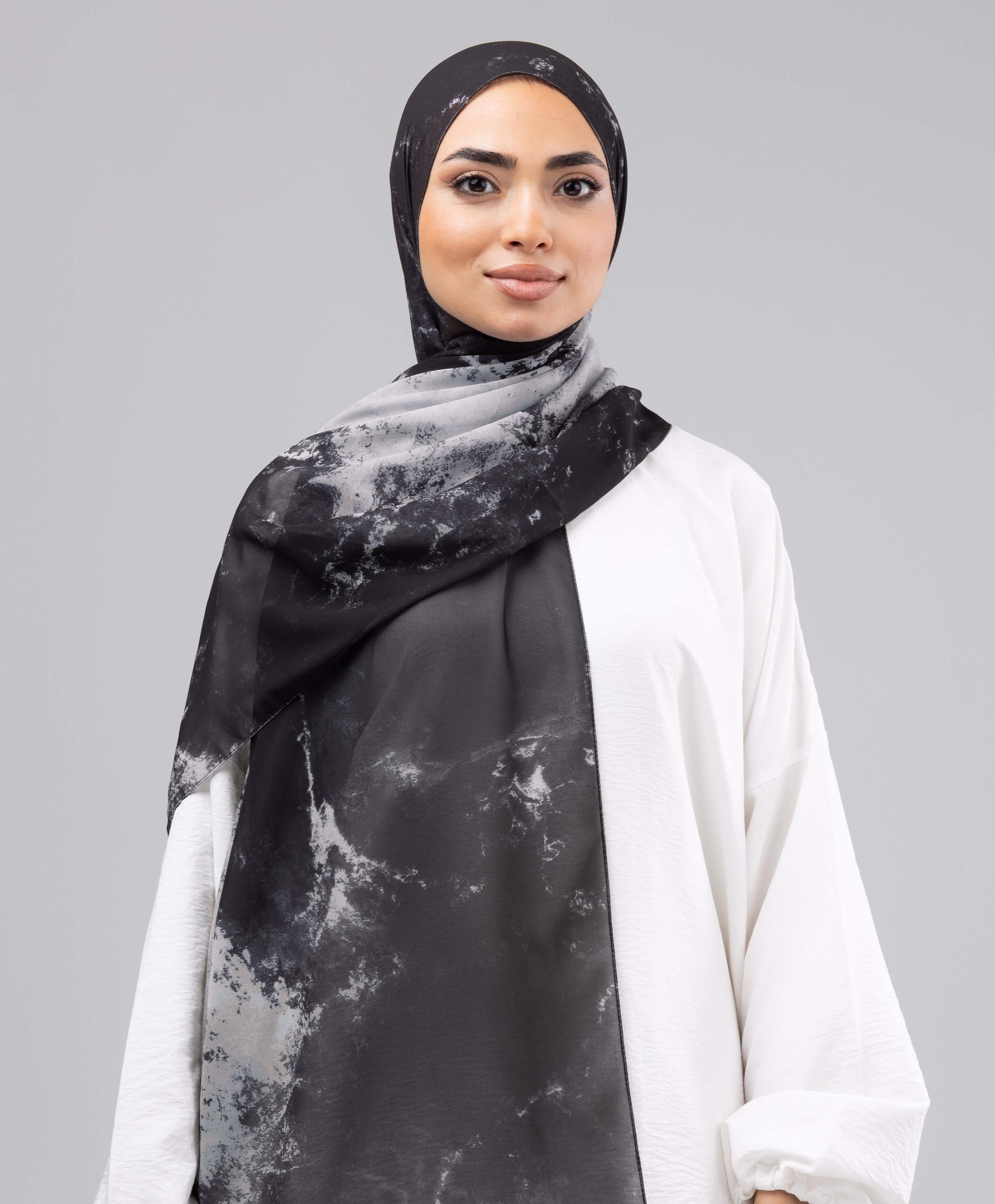 Midnight Marble Chiffon scarf - Image 4
