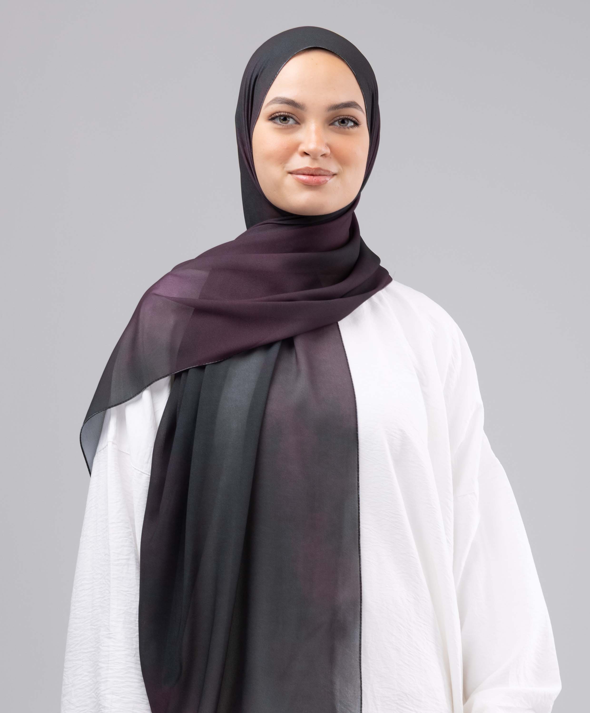 Midnight Plum Chiffon Scarf - Image 4