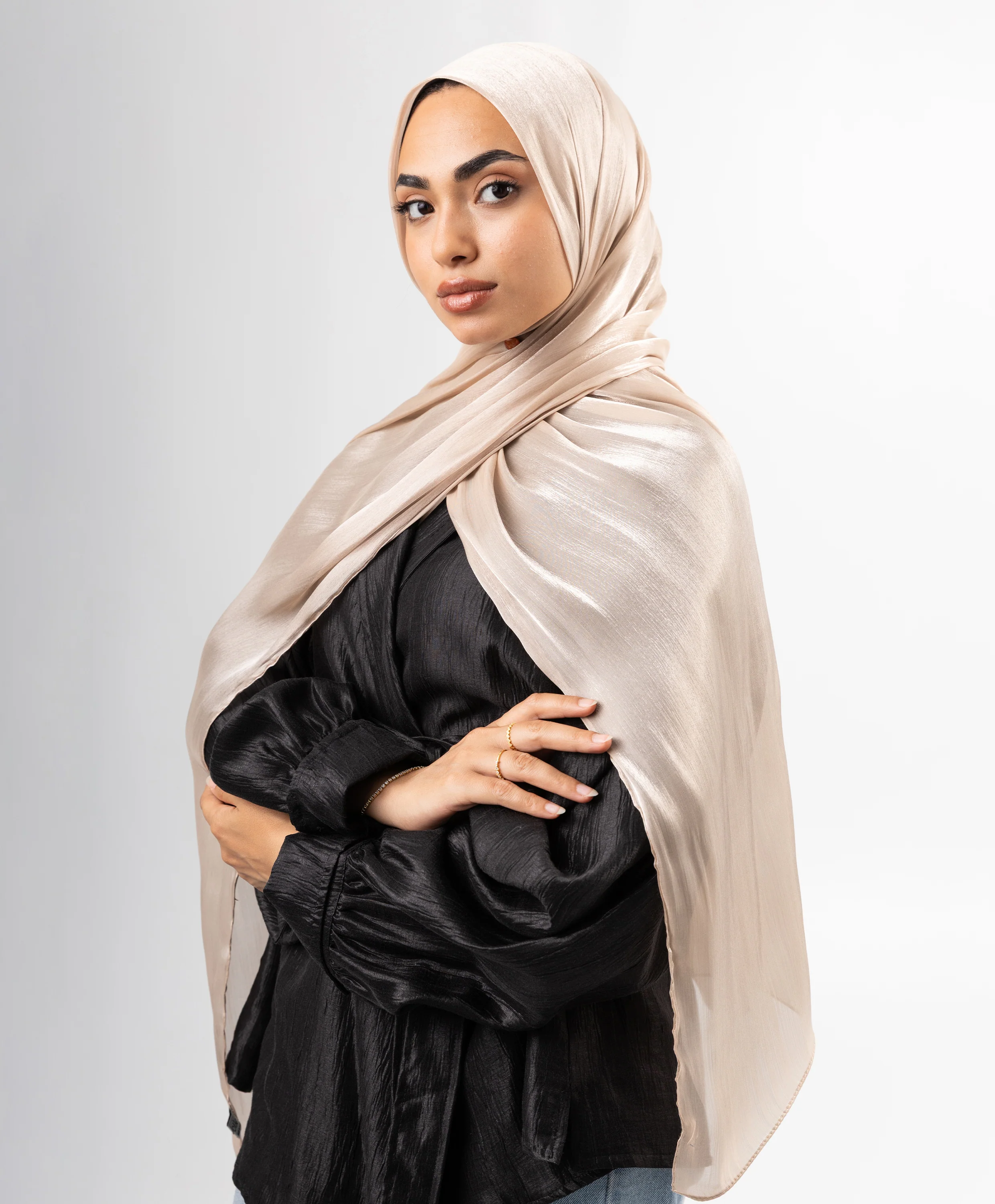 Organza Crinkle Satin Scarf - Image 16