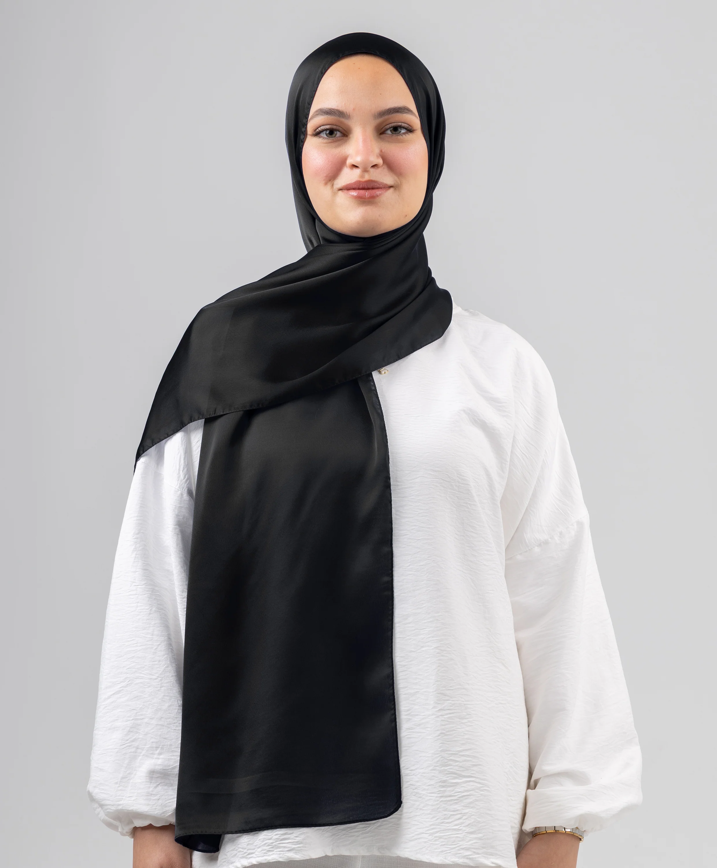 Plain Silk Scarf - Image 13