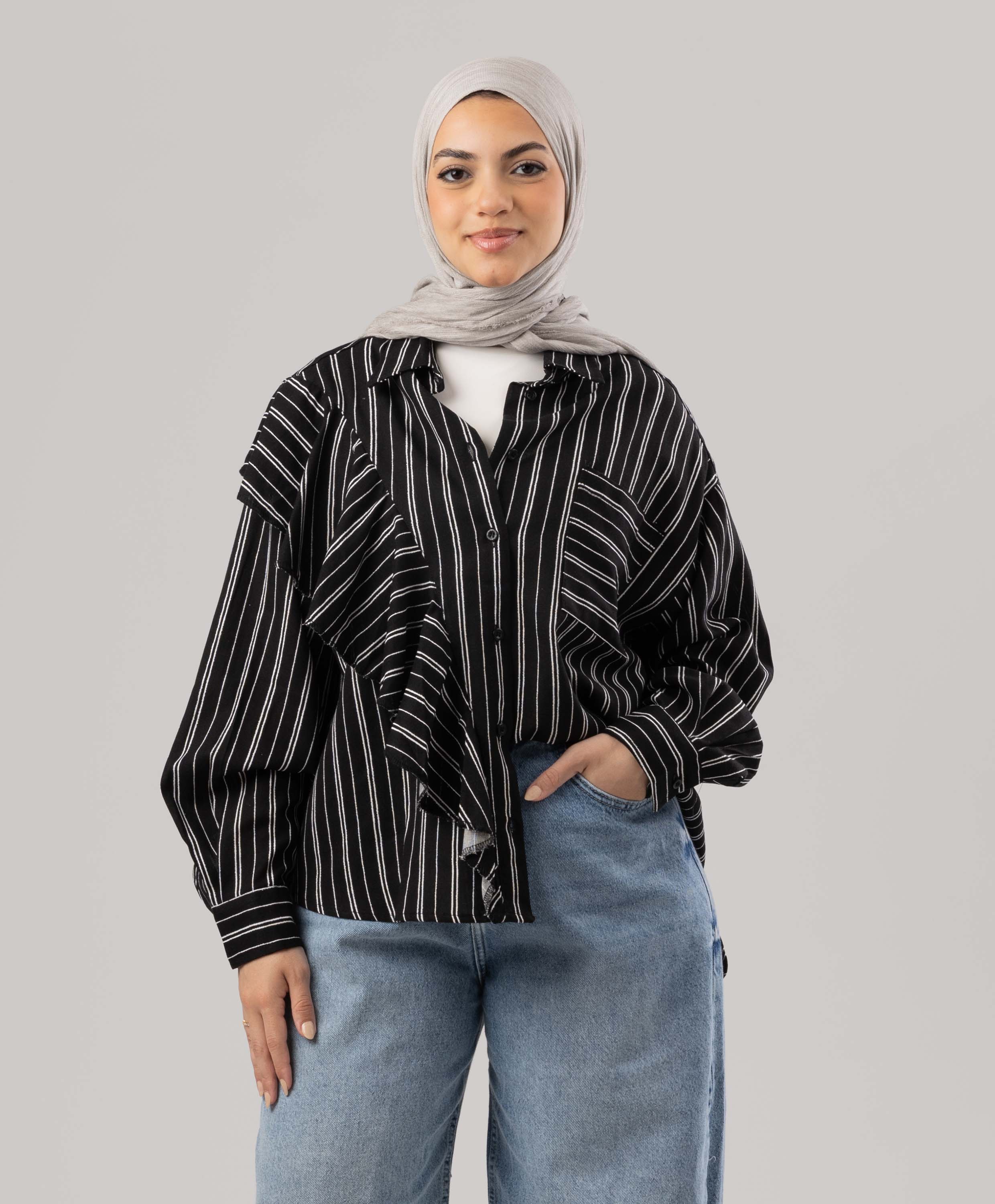 Ruffle Linen Shirt - Image 10