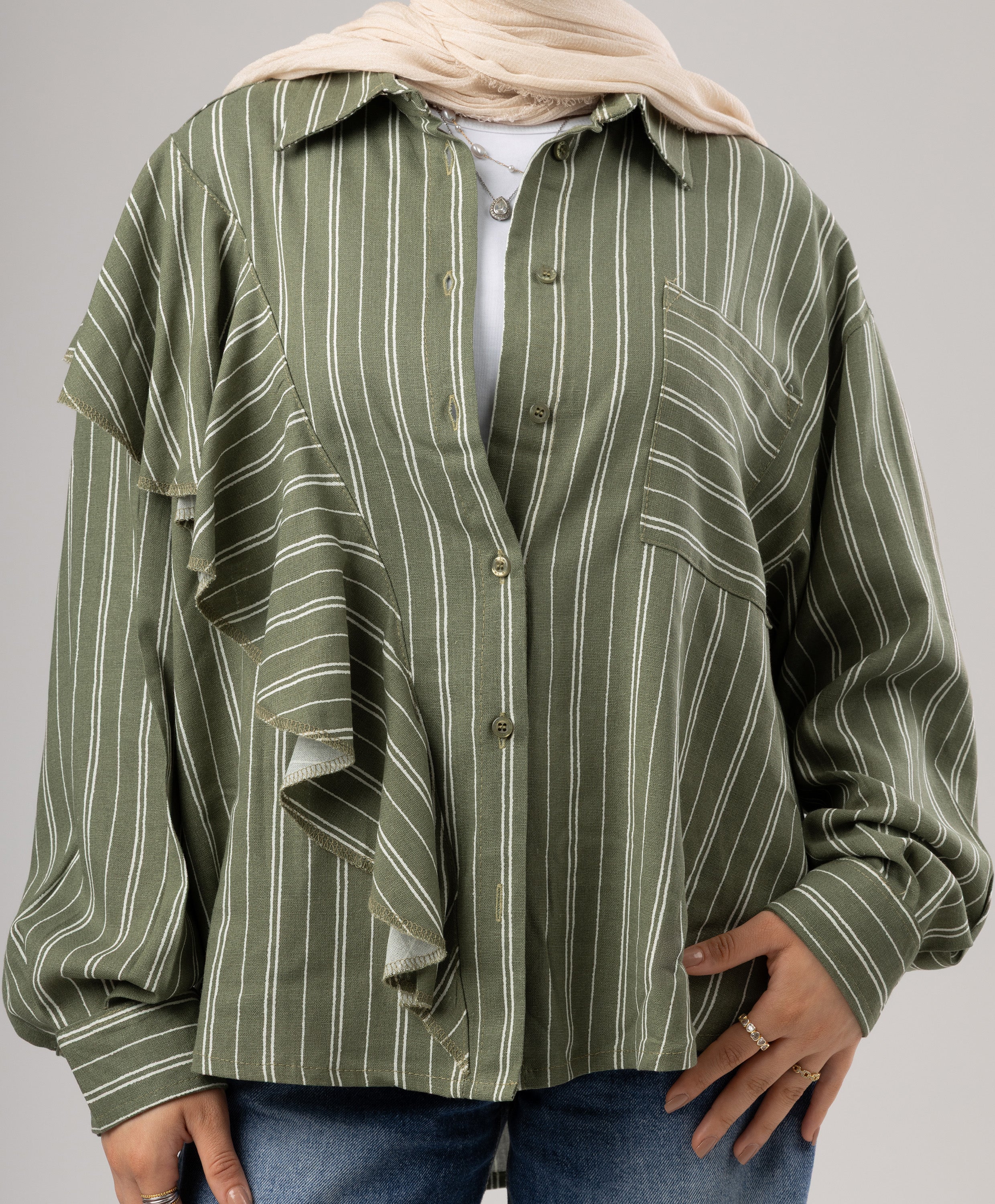 Ruffle Linen Shirt - Image 3