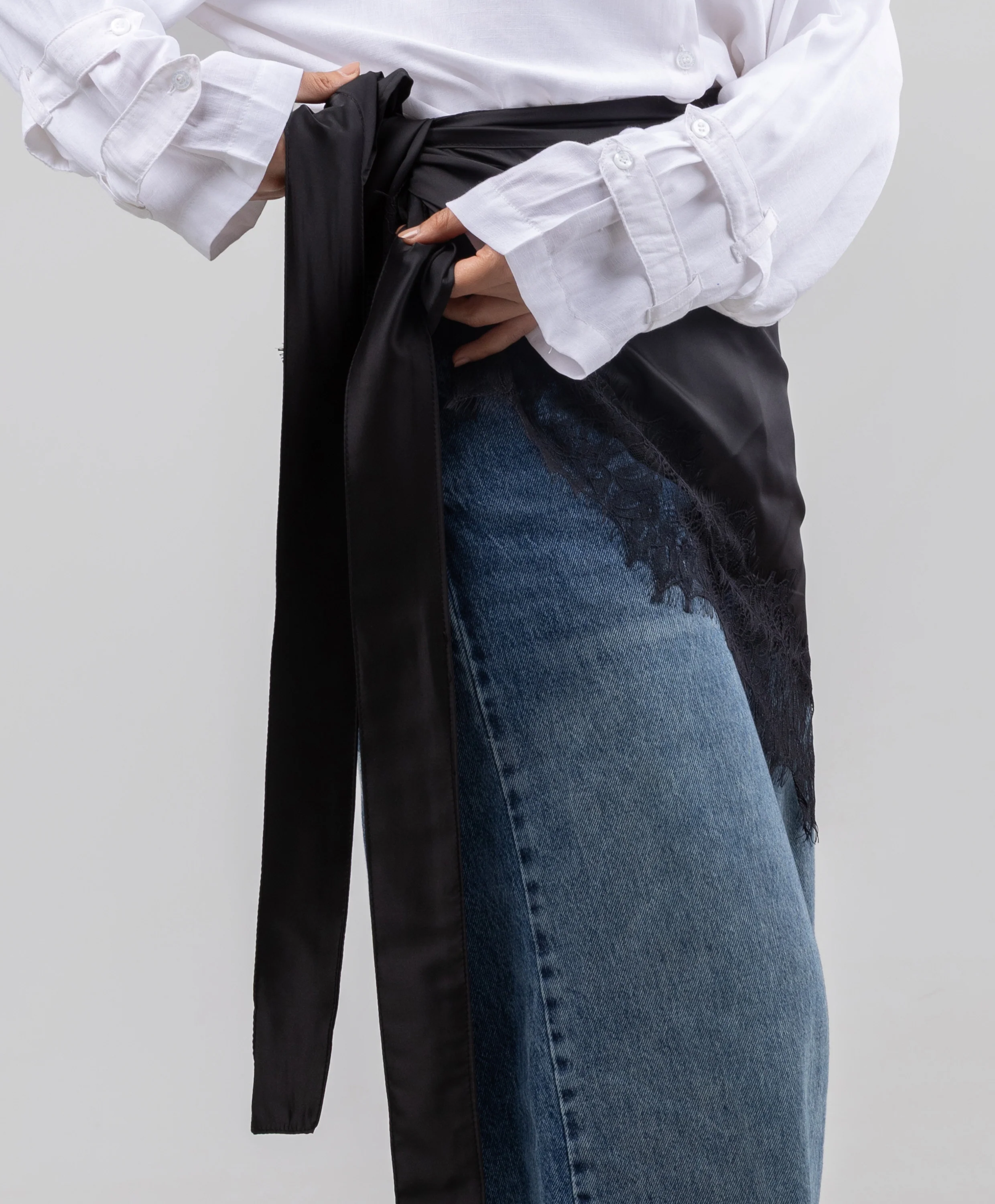 Satin Lace Skirt - Image 3