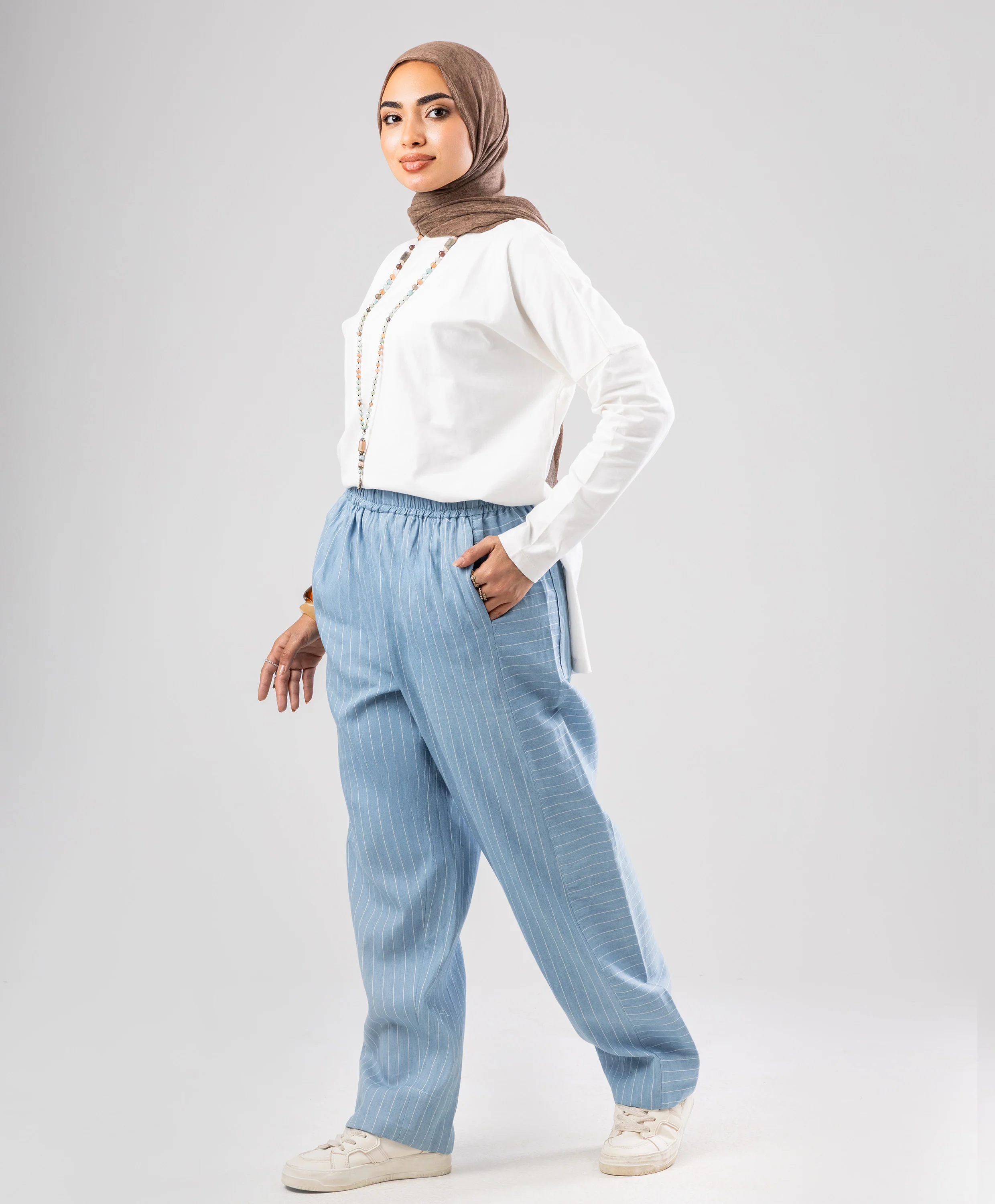 Striped Denim Pants - Image 5