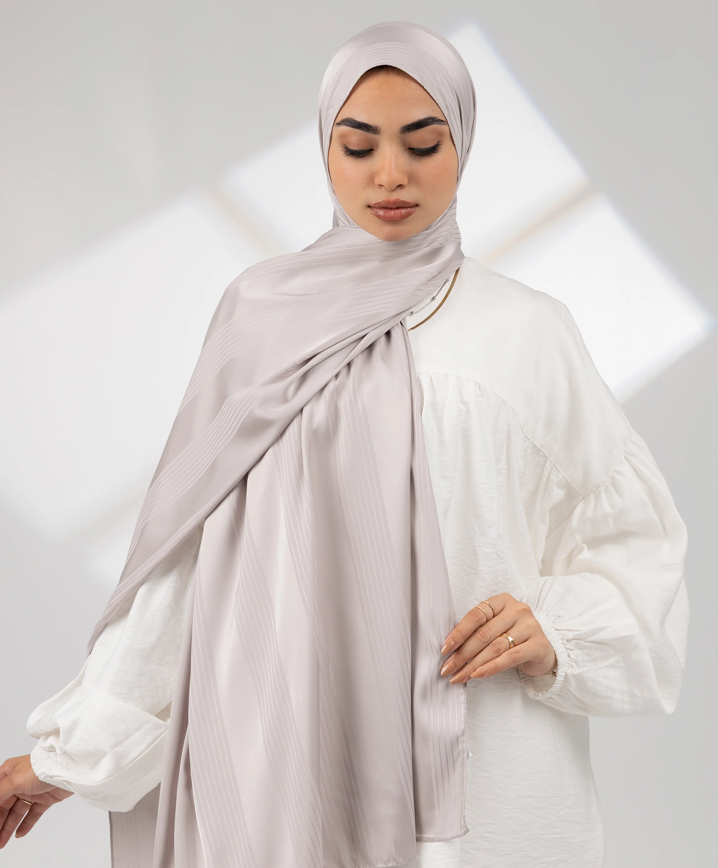 Striped Satin Scarf - Image 29